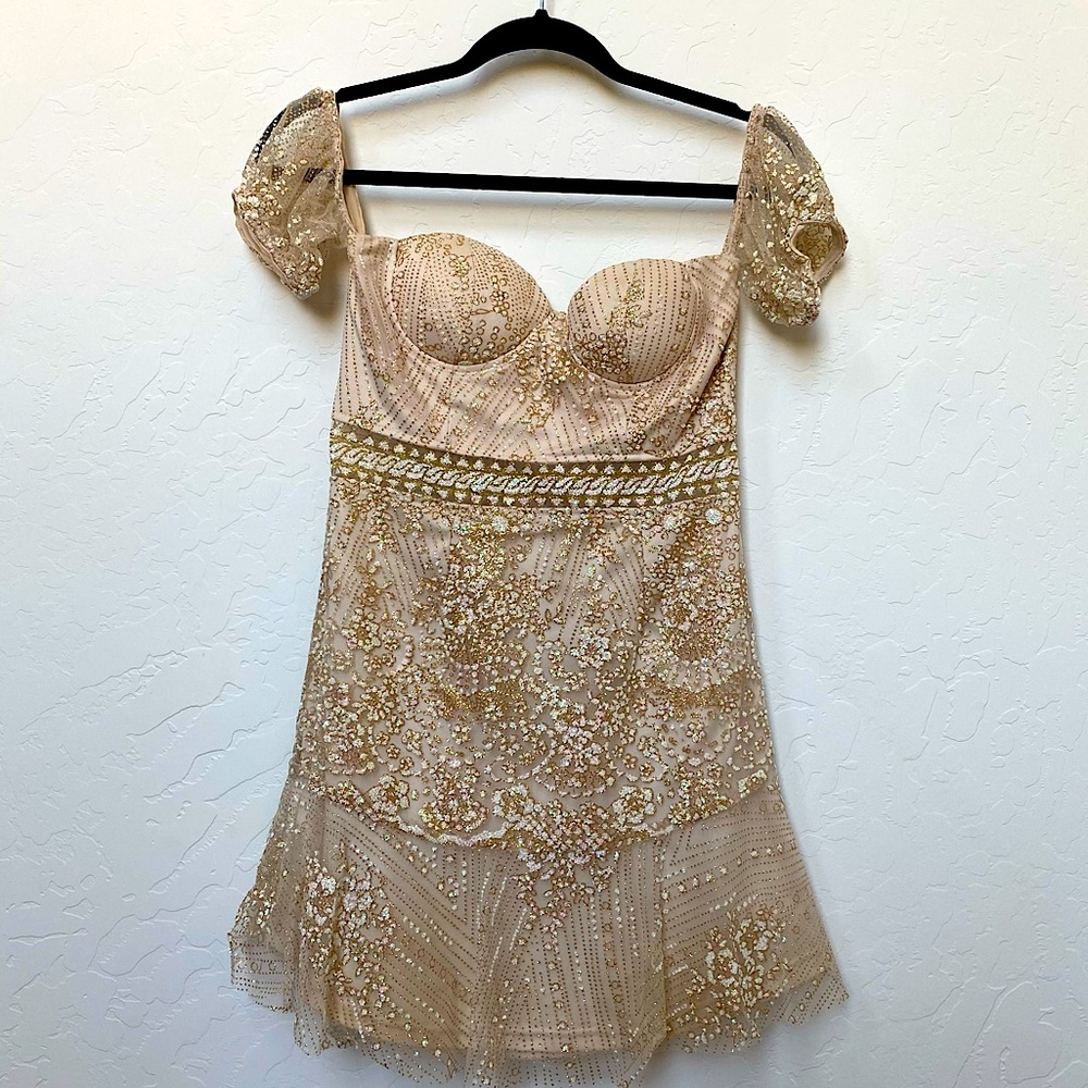 HELLO MOLLY OFF THE SHOULDER MINI DRESS